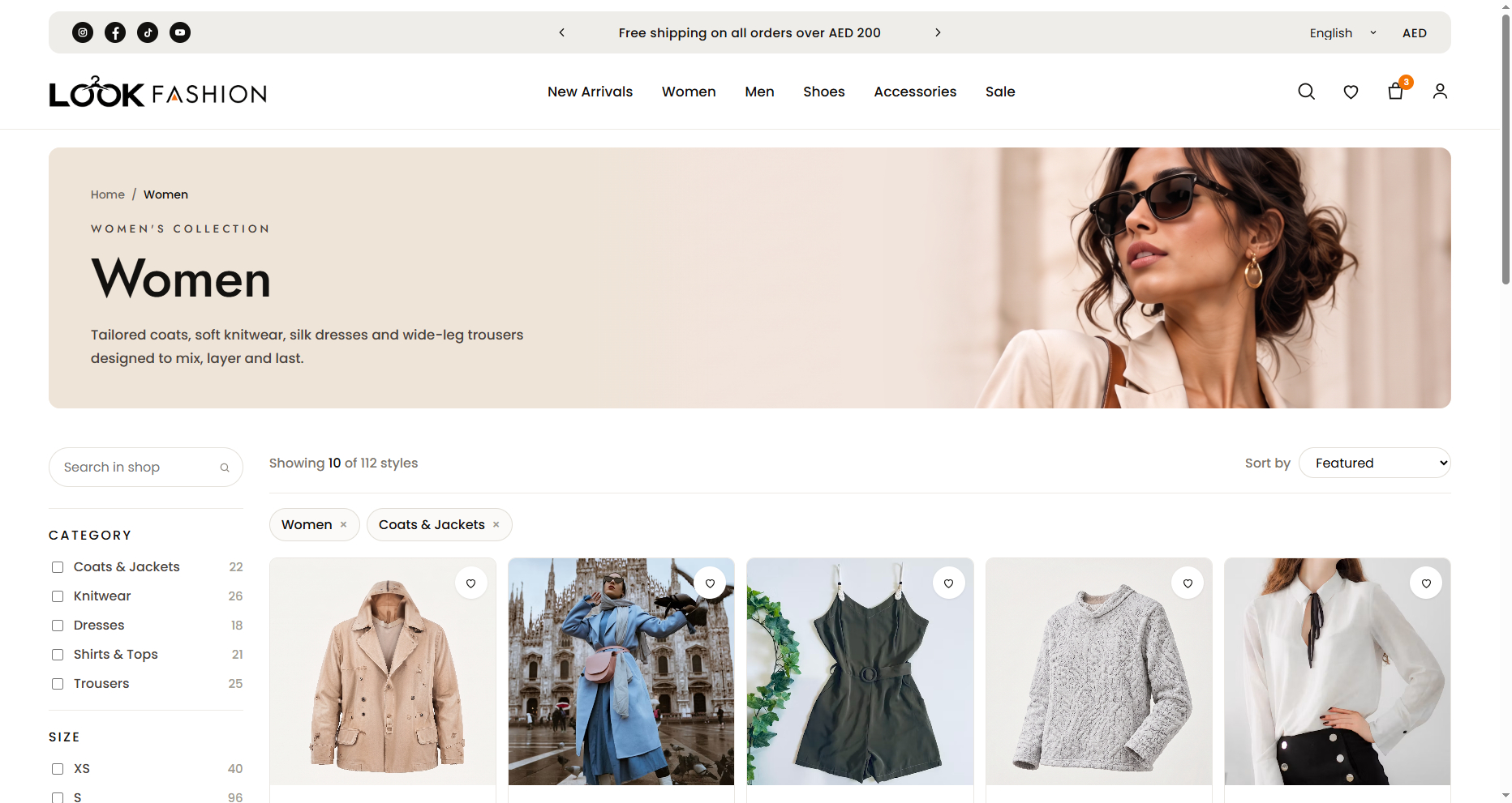 Shop page
