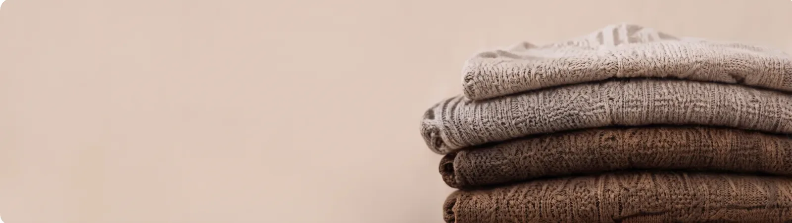 Stack of folded knitwear