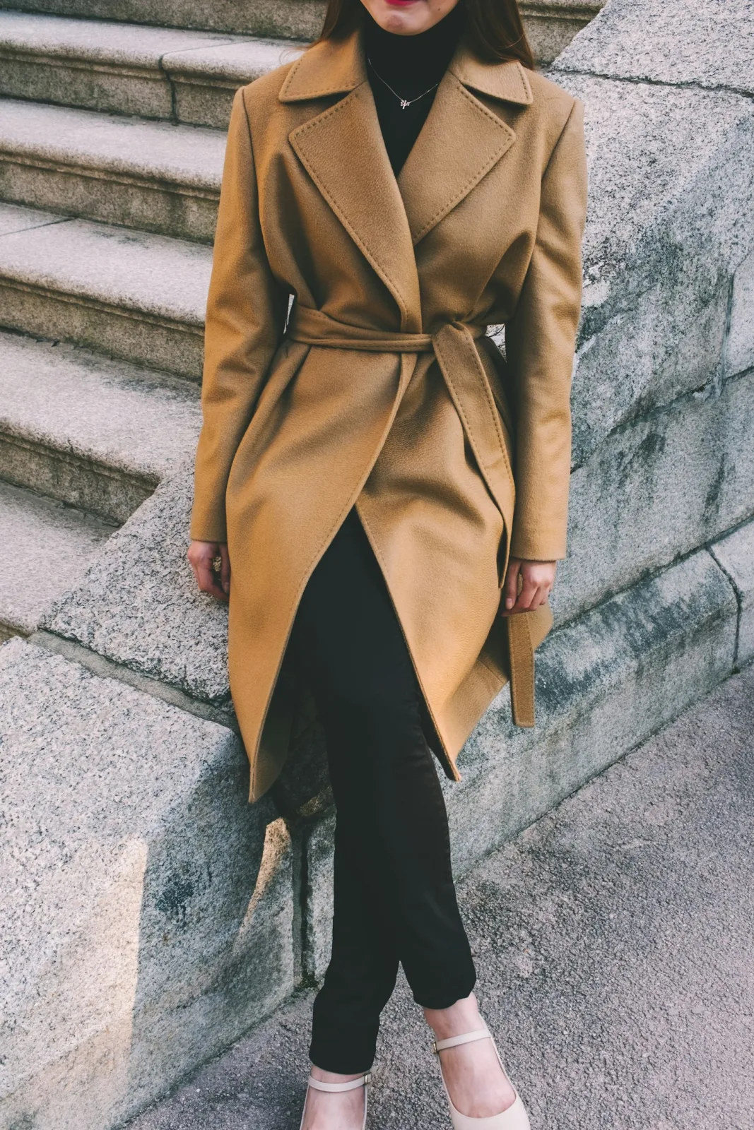 Camel trench coat